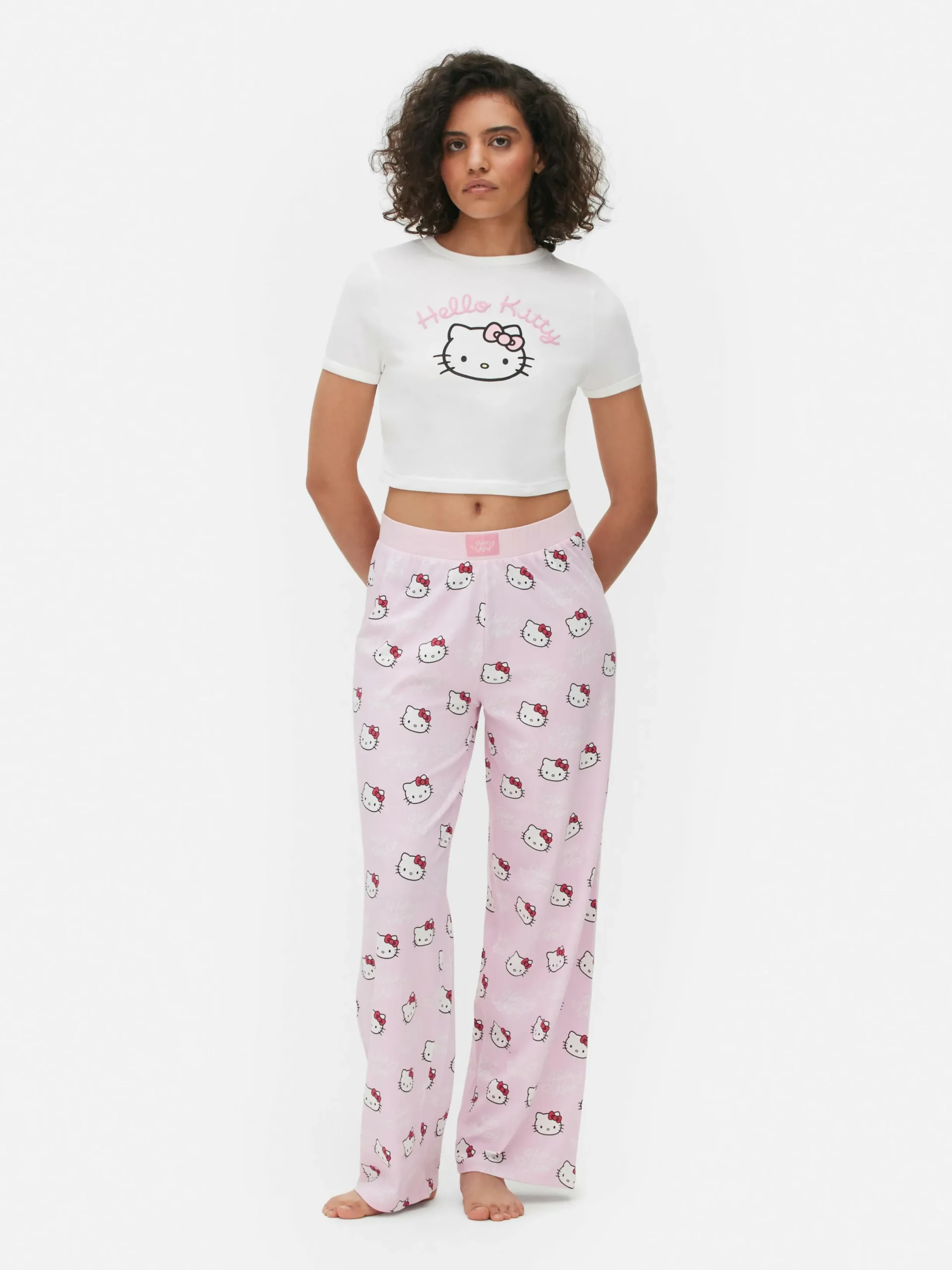 Mujer Primark Tops De Pijama|Camiseta De Pijama Corta Y Ceñida De Hello Kitty
