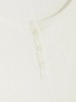 Mujer Primark Tops De Pijama|Camiseta De Pijama De Manga Larga De Pointelle