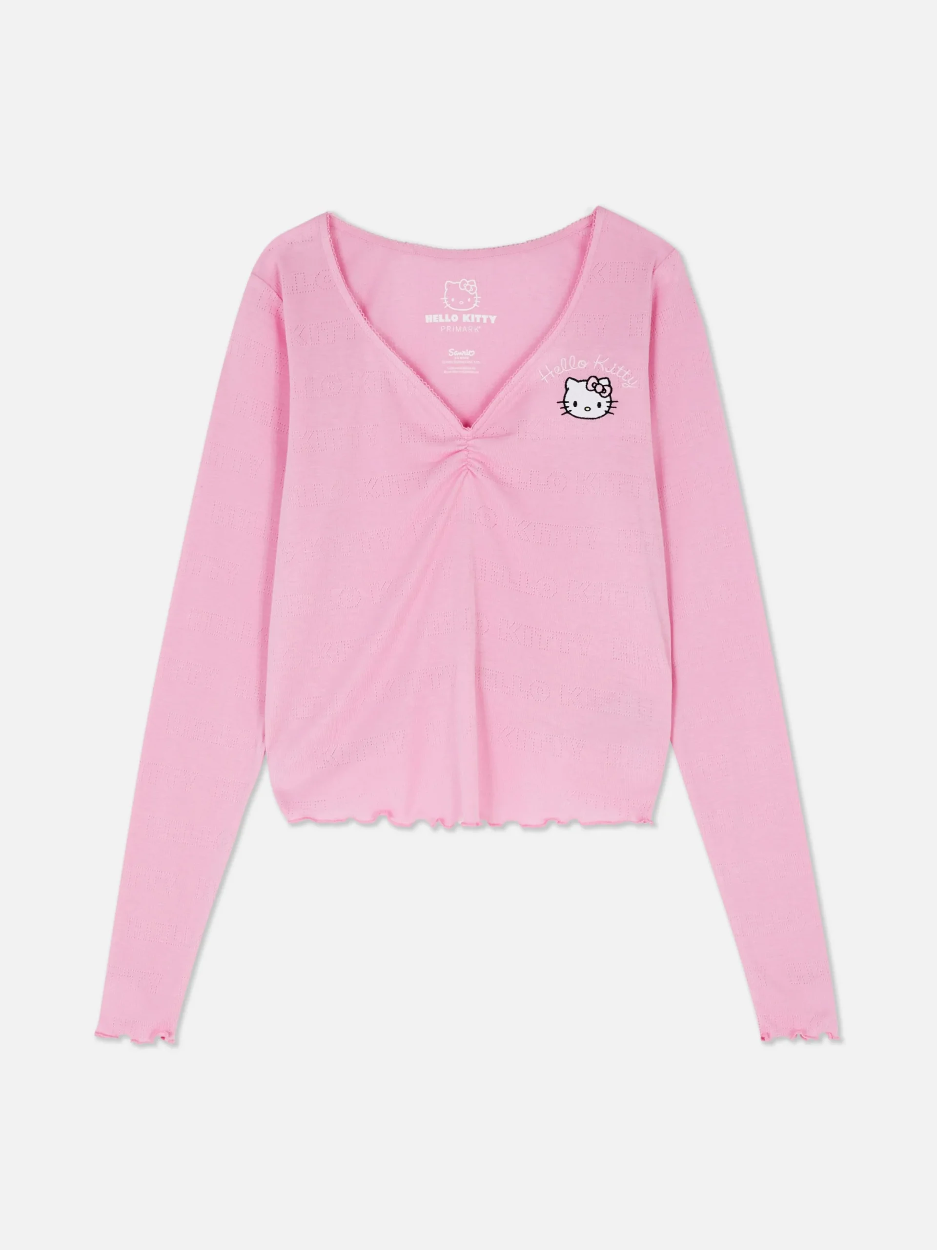 Mujer Primark Tops De Pijama|Camiseta De Pijama De Pointelle De Hello Kitty