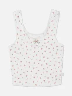 Mujer Primark Tops De Pijama|Camiseta De Pijama Sin Mangas De Pointelle