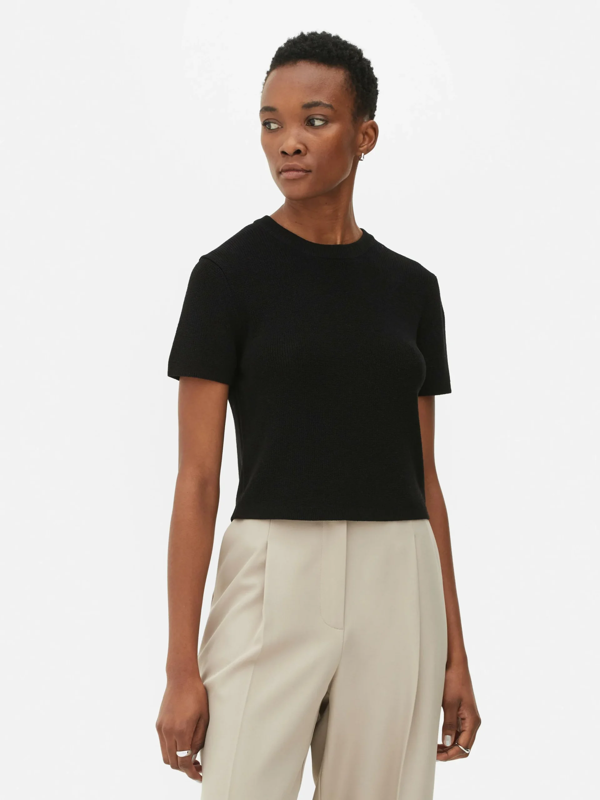 Mujer Primark Tops Y Camisetas|Camiseta De Punto De Cuello Redondo