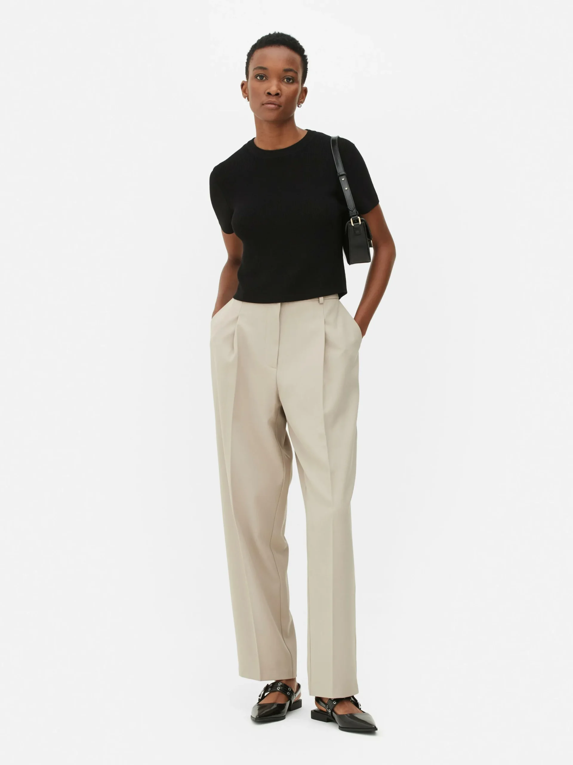 Mujer Primark Tops Y Camisetas|Camiseta De Punto De Cuello Redondo