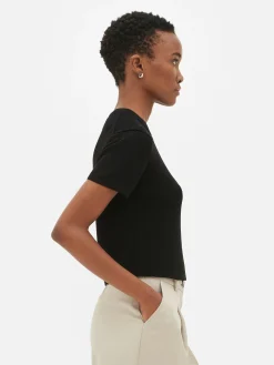 Mujer Primark Tops Y Camisetas|Camiseta De Punto De Cuello Redondo