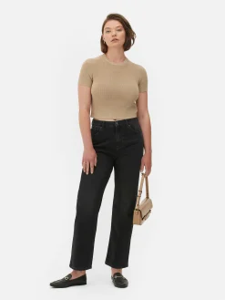 Mujer Primark Tops Y Camisetas|Camiseta De Punto De Cuello Redondo