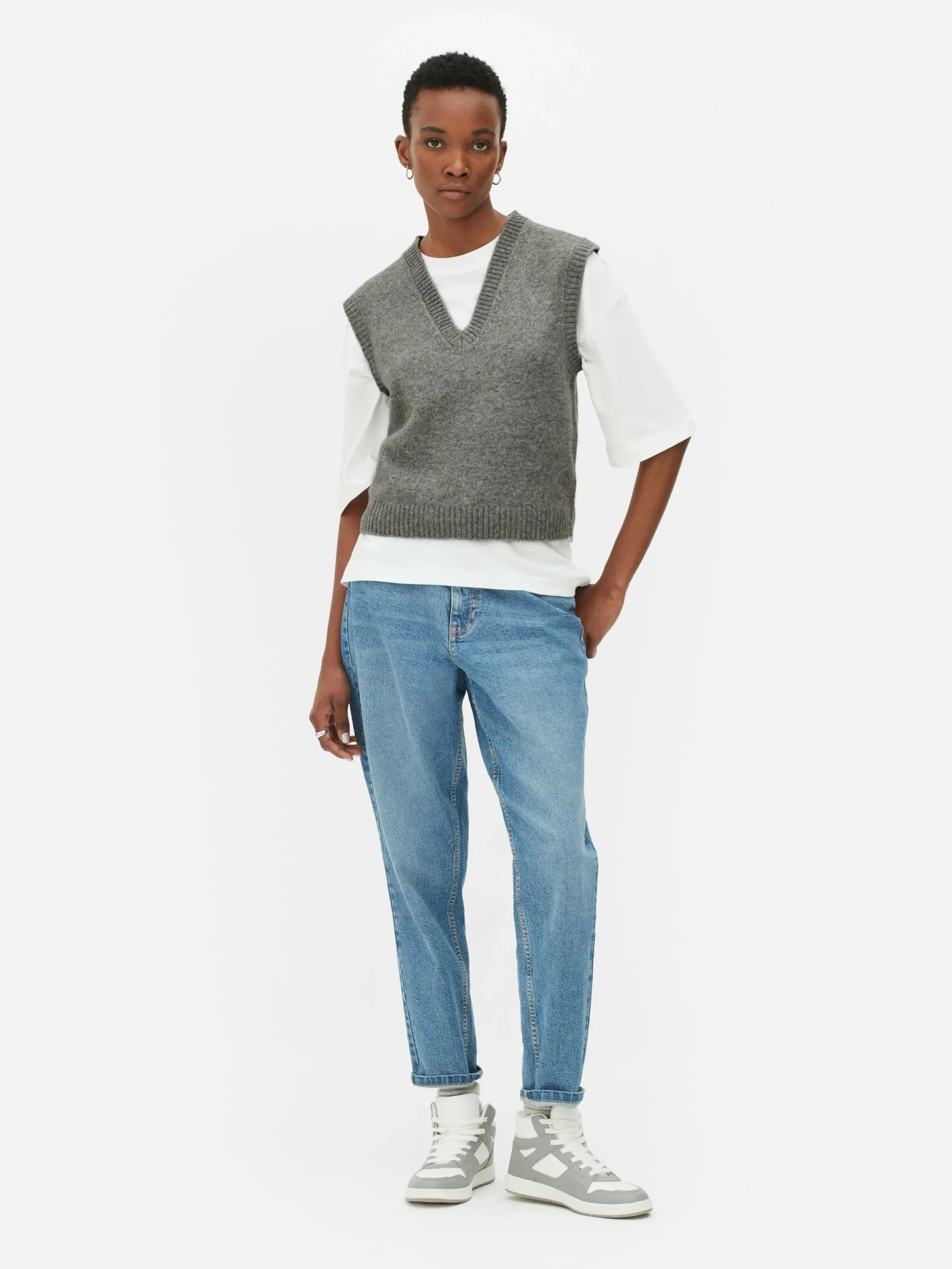 Mujer Primark Jerseys Y Cárdigans|Camiseta De Punto Sin Mangas Con Cuello De Pico