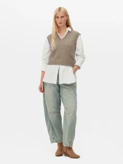 Mujer Primark Jerseys Y Cárdigans|Camiseta De Punto Sin Mangas Con Cuello De Pico