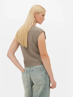 Mujer Primark Jerseys Y Cárdigans|Camiseta De Punto Sin Mangas Con Cuello De Pico