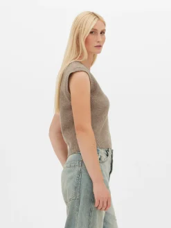 Mujer Primark Jerseys Y Cárdigans|Camiseta De Punto Sin Mangas Con Cuello De Pico