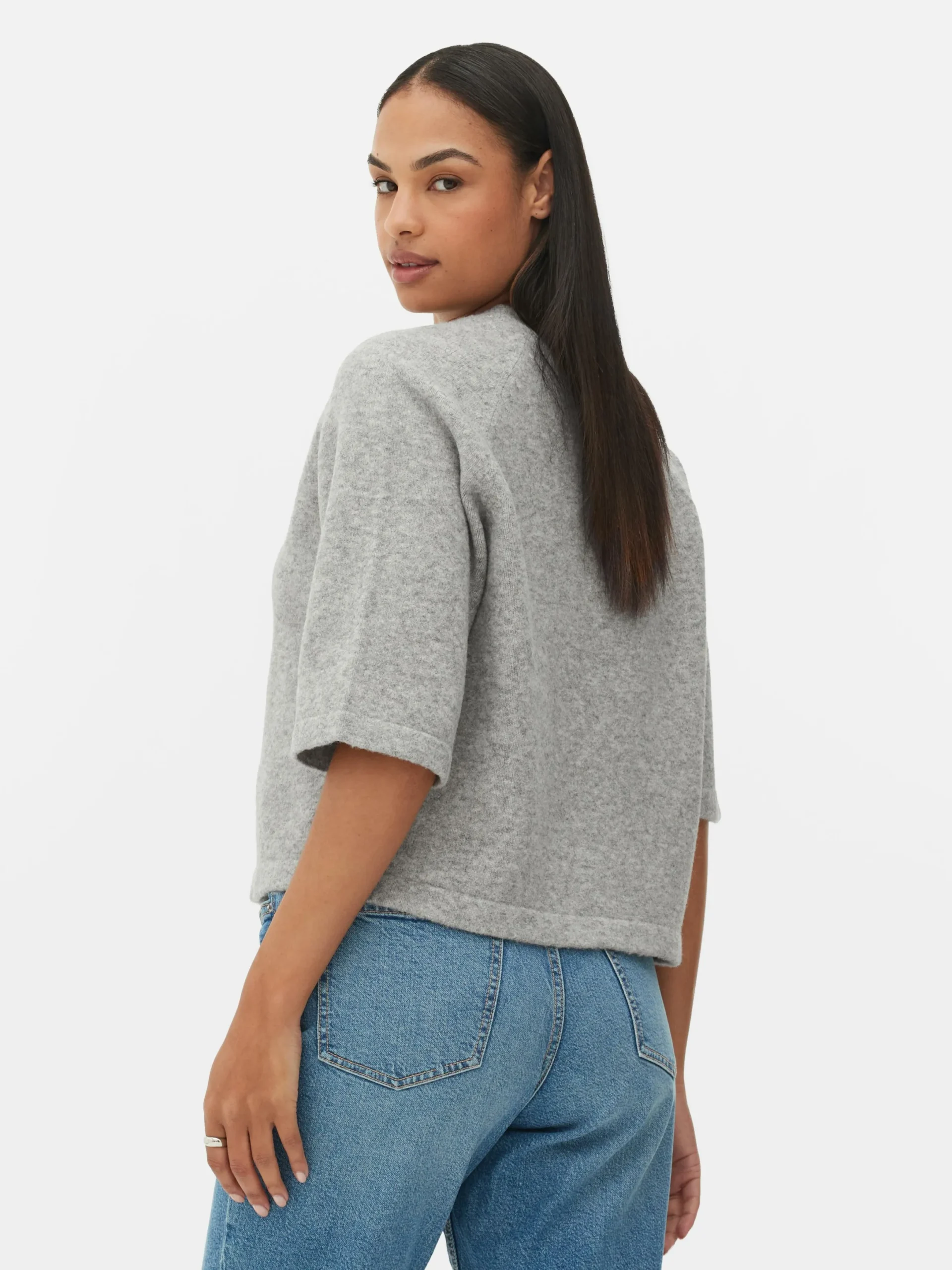 Mujer Primark Tops Y Camisetas|Camiseta De Punto Y Corte Cuadrado