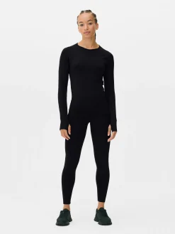 Mujer Primark Ropa De Gimnasio Y Deportiva|Camiseta Deportiva De Manga Larga Sin Costuras