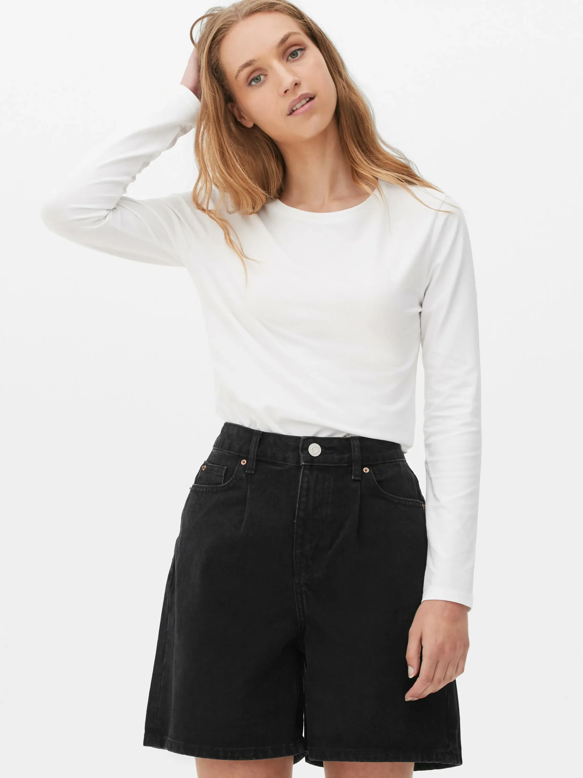 Mujer Primark Tops Y Camisetas|Camiseta Elástica Con Cuello Redondo