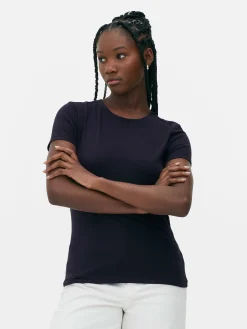 Mujer Primark Tops Y Camisetas|Camiseta Elástica Con Cuello Redondo