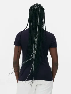 Mujer Primark Tops Y Camisetas|Camiseta Elástica Con Cuello Redondo