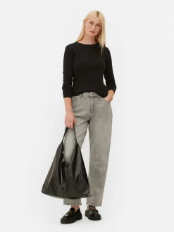 Mujer Primark Tops Y Camisetas|Camiseta Elástica De Manga Larga