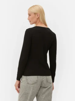 Mujer Primark Tops Y Camisetas|Camiseta Elástica De Manga Larga