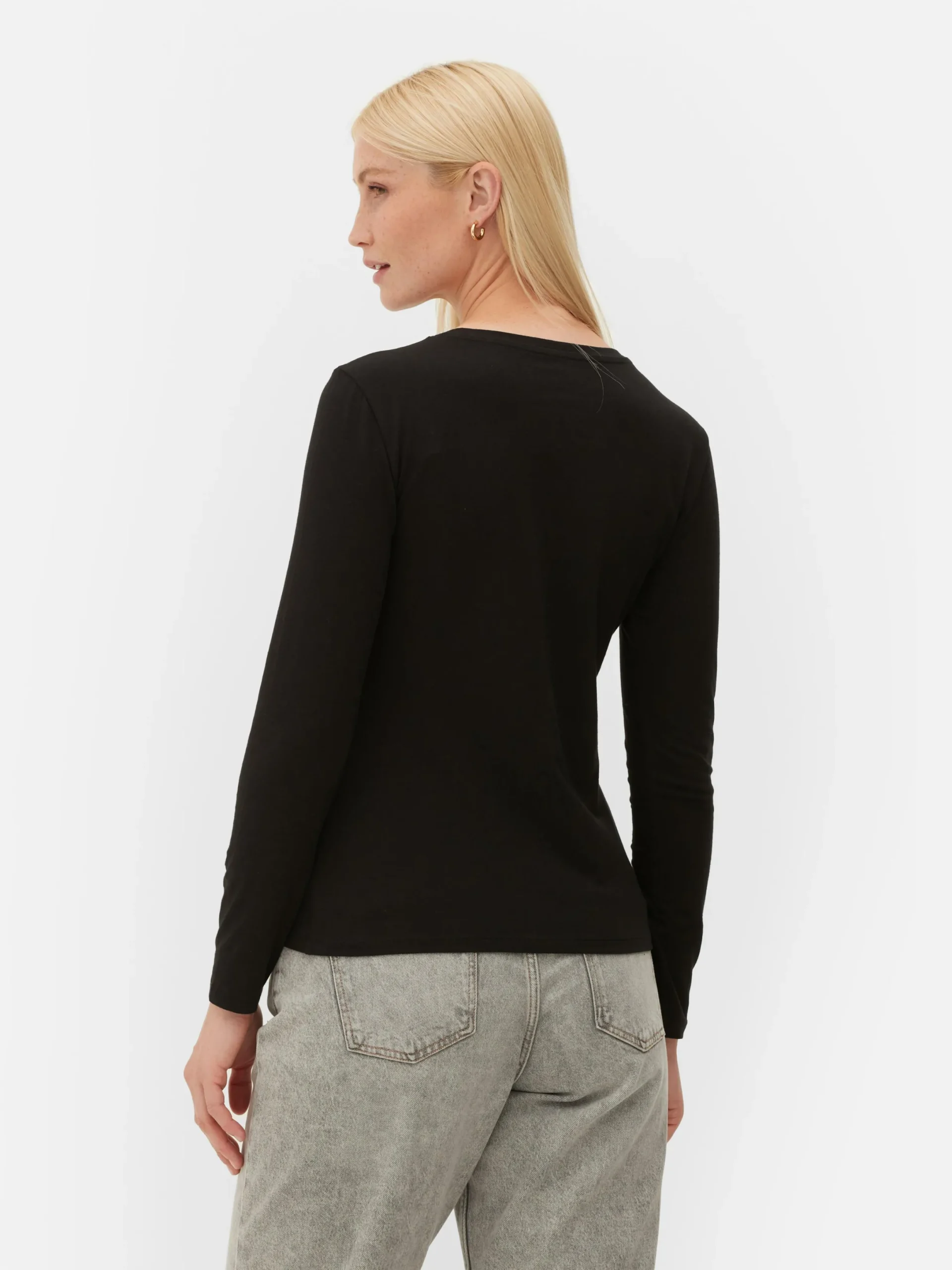 Mujer Primark Tops Y Camisetas|Camiseta Elástica De Manga Larga