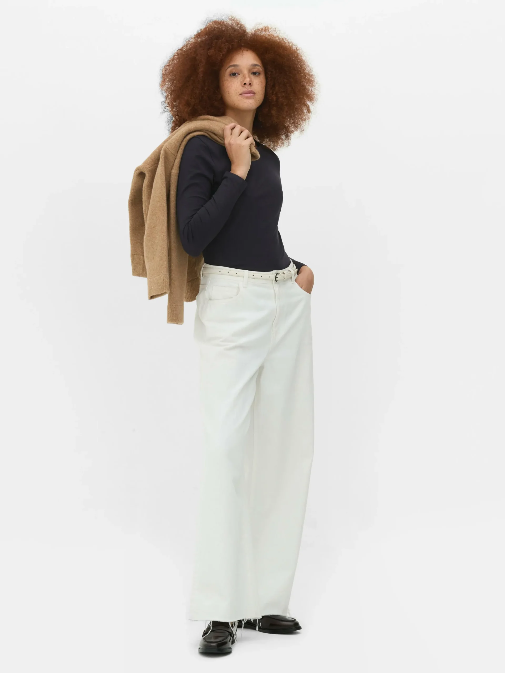 Mujer Primark Tops Y Camisetas|Camiseta Elástica De Manga Larga Con Cuello Redondo