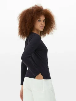 Mujer Primark Tops Y Camisetas|Camiseta Elástica De Manga Larga Con Cuello Redondo