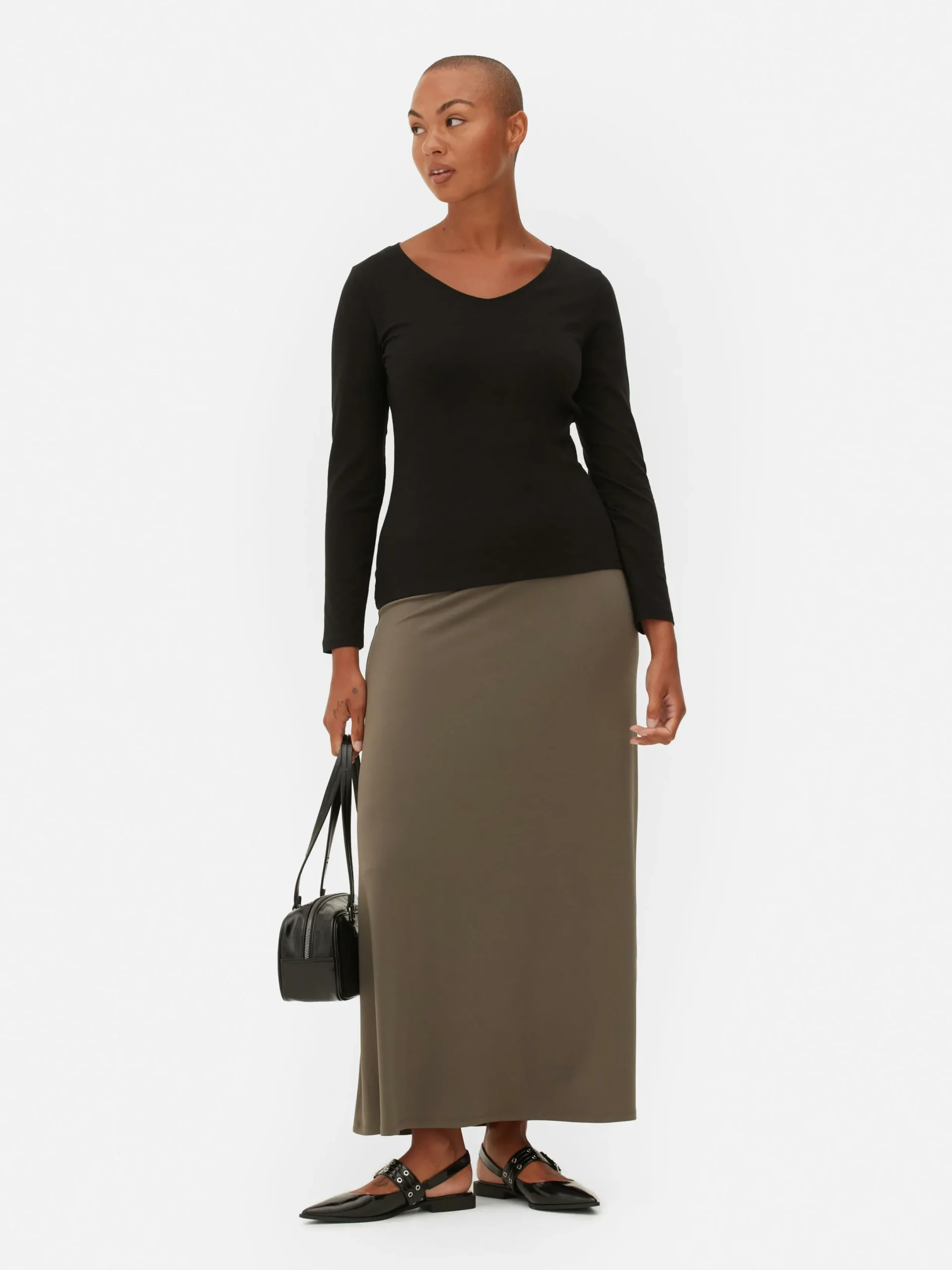 Mujer Primark Tops Y Camisetas|Camiseta Elástica De Manga Larga