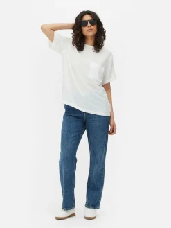 Mujer Primark Camisas Y Blusas|Camiseta En Mezcla De Lino Con Bolsillo