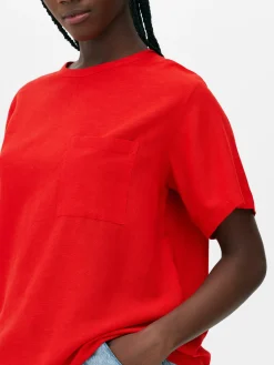 Mujer Primark Camisas Y Blusas|Camiseta En Mezcla De Lino Con Bolsillo