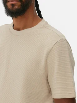 Hombre Primark Tops Y Camisetas|Camiseta En Tejido Otomán Acanalado