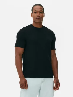 Hombre Primark Tops Y Camisetas|Camiseta En Tejido Otomán Acanalado