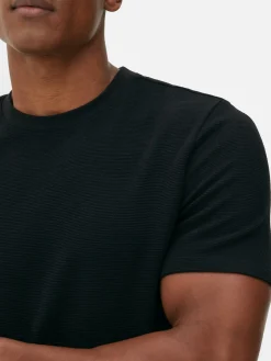 Hombre Primark Tops Y Camisetas|Camiseta En Tejido Otomán Acanalado