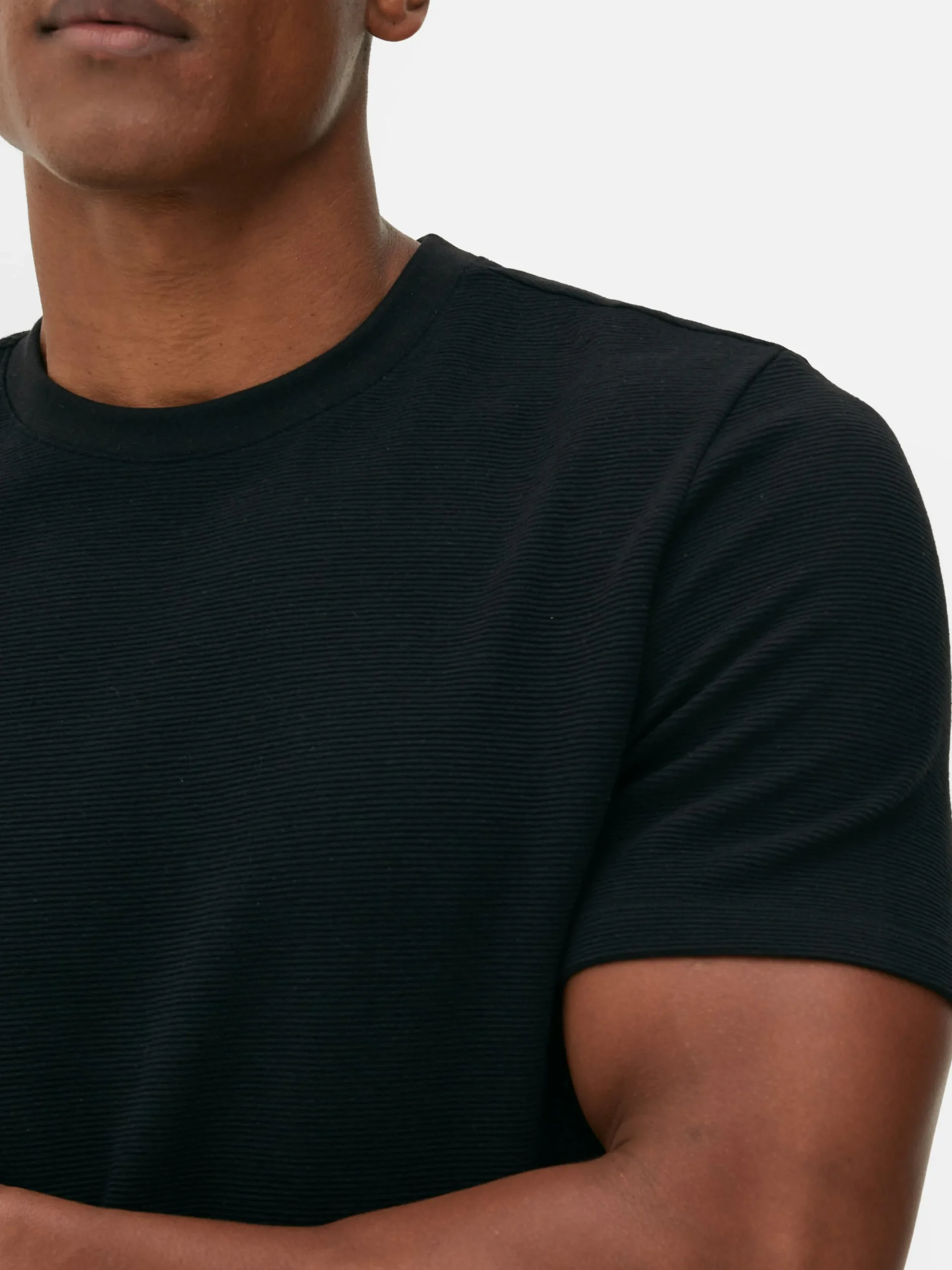 Hombre Primark Tops Y Camisetas|Camiseta En Tejido Otomán Acanalado