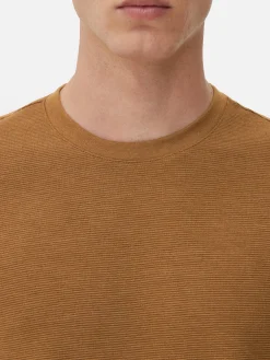 Hombre Primark Tops Y Camisetas|Camiseta En Tejido Otomán Acanalado