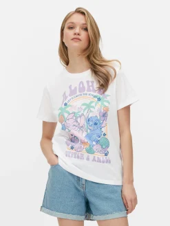 Mujer Primark Tops Y Camisetas|Camiseta Estampada «Aloha» De Stitch De Disney