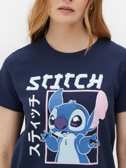 Mujer Primark Tops Y Camisetas|Camiseta Estilo Manga De Lilo Y Stitch De Disney