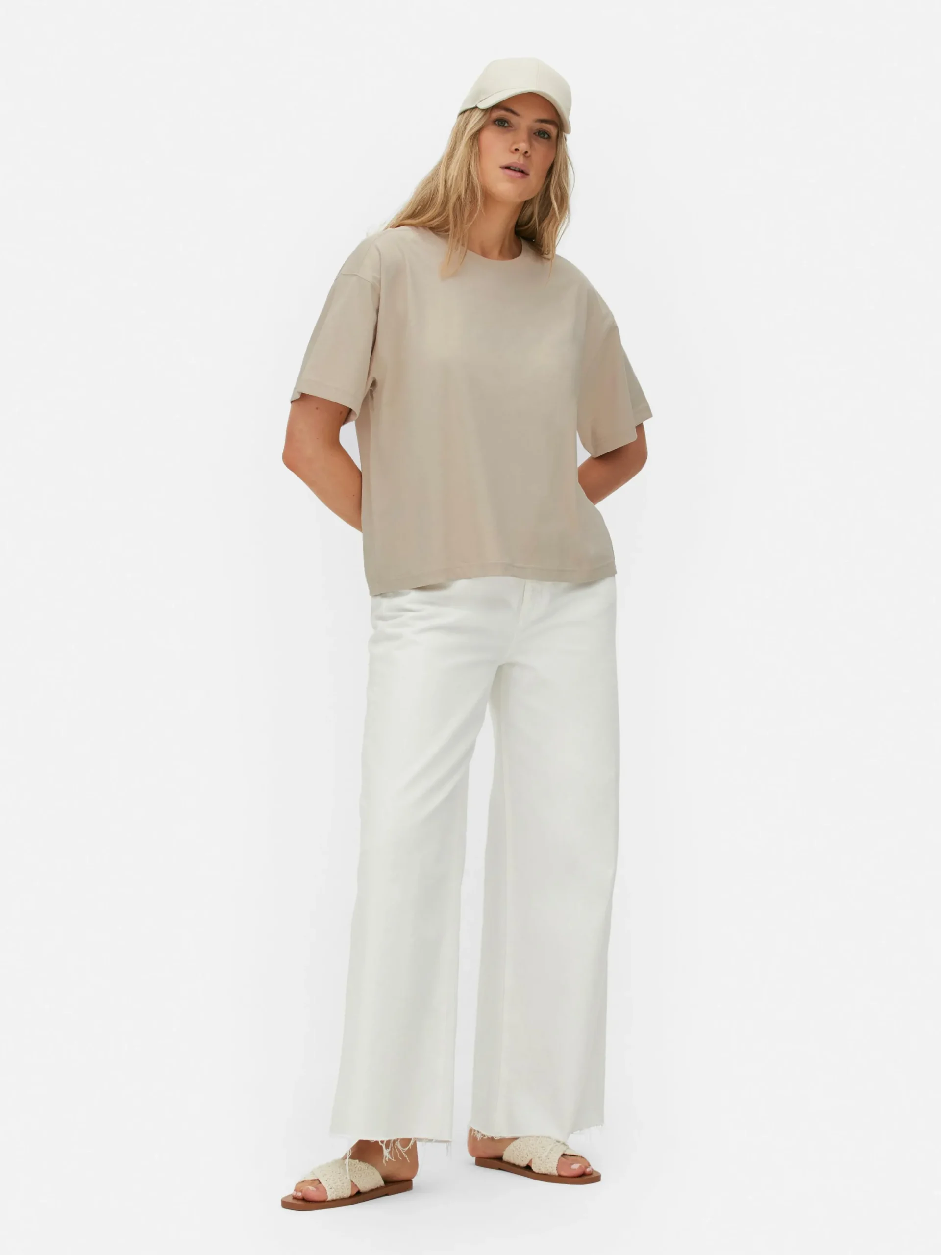 Mujer Primark Tops Y Camisetas|Camiseta Extragrande De Corte Cuadrado