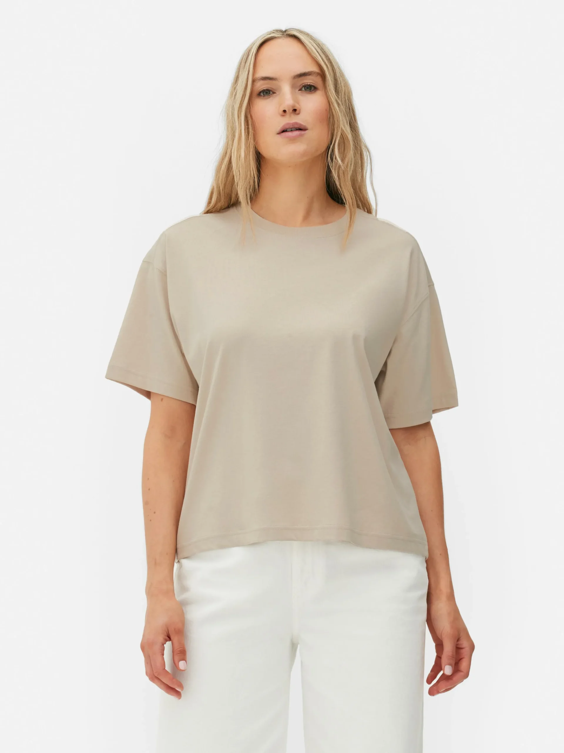 Mujer Primark Tops Y Camisetas|Camiseta Extragrande De Corte Cuadrado