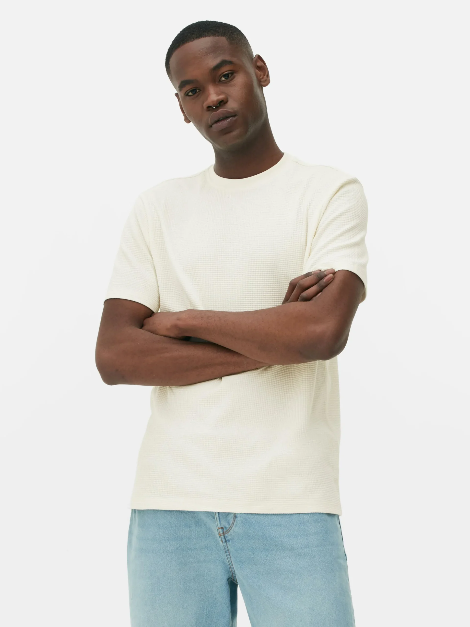 Hombre Primark Tops Y Camisetas|Camiseta Gofrada De Cuello Redondo