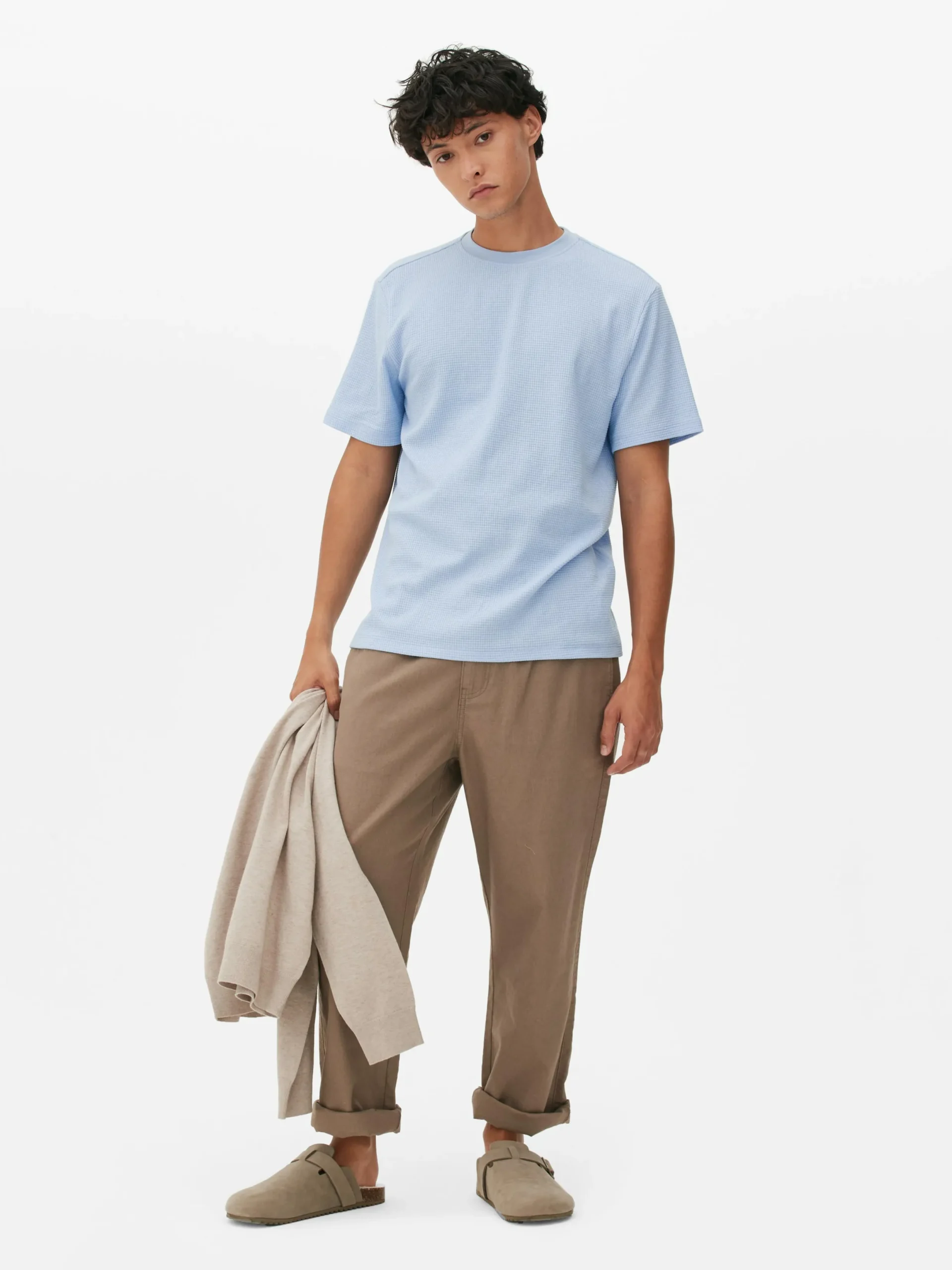 Hombre Primark Tops Y Camisetas|Camiseta Gofrada De Cuello Redondo