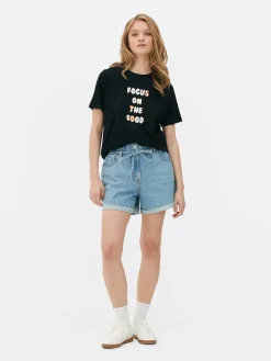 Mujer Primark Tops Y Camisetas|Camiseta Gráfica De Corte Recto