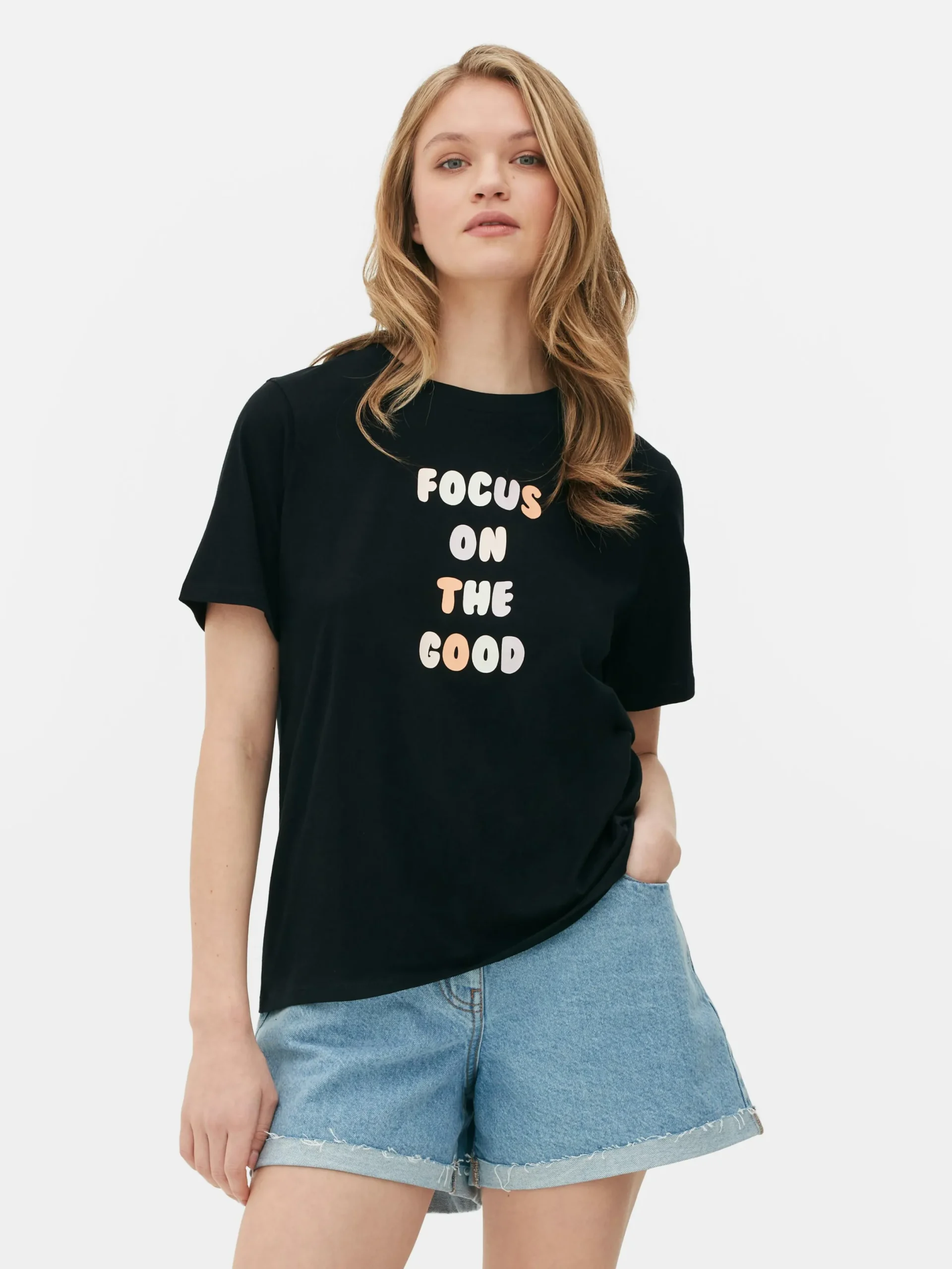 Mujer Primark Tops Y Camisetas|Camiseta Gráfica De Corte Recto