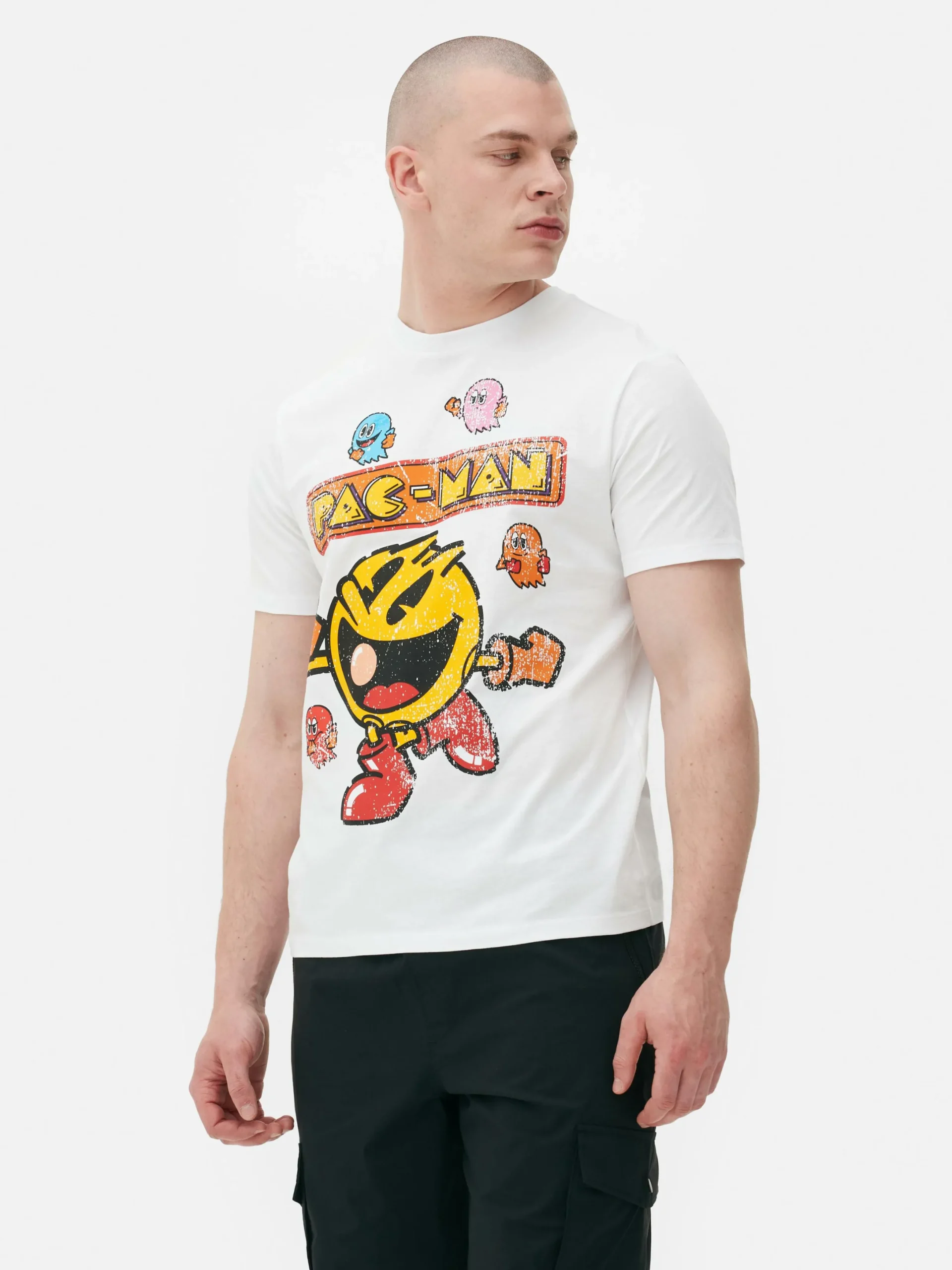 Hombre Primark Tops Y Camisetas|Camiseta Gráfica De Pac-Man
