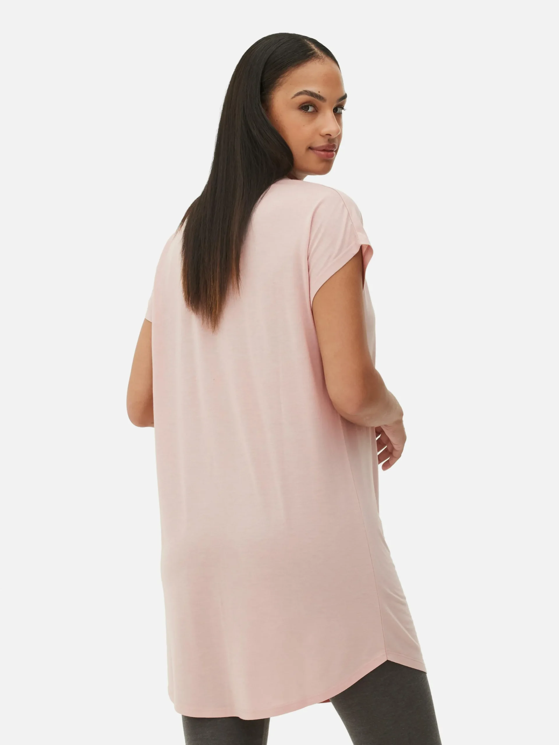 Mujer Primark Tops Y Camisetas|Camiseta Larga De Cuello Redondo