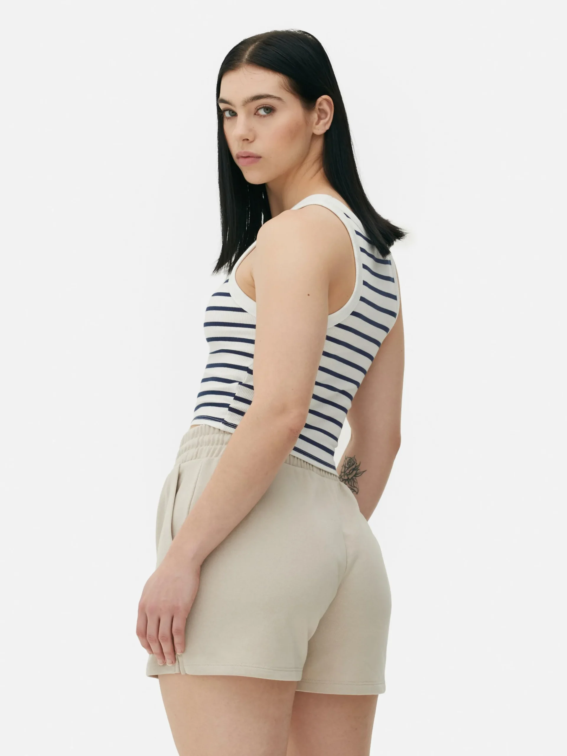 Mujer Primark Tops Y Camisetas|Camiseta Sin Mangas A Rayas Con Espalda Nadadora