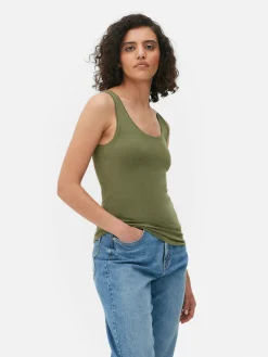 Mujer Primark Tops Y Camisetas|Camiseta Sin Mangas Básica Elástica