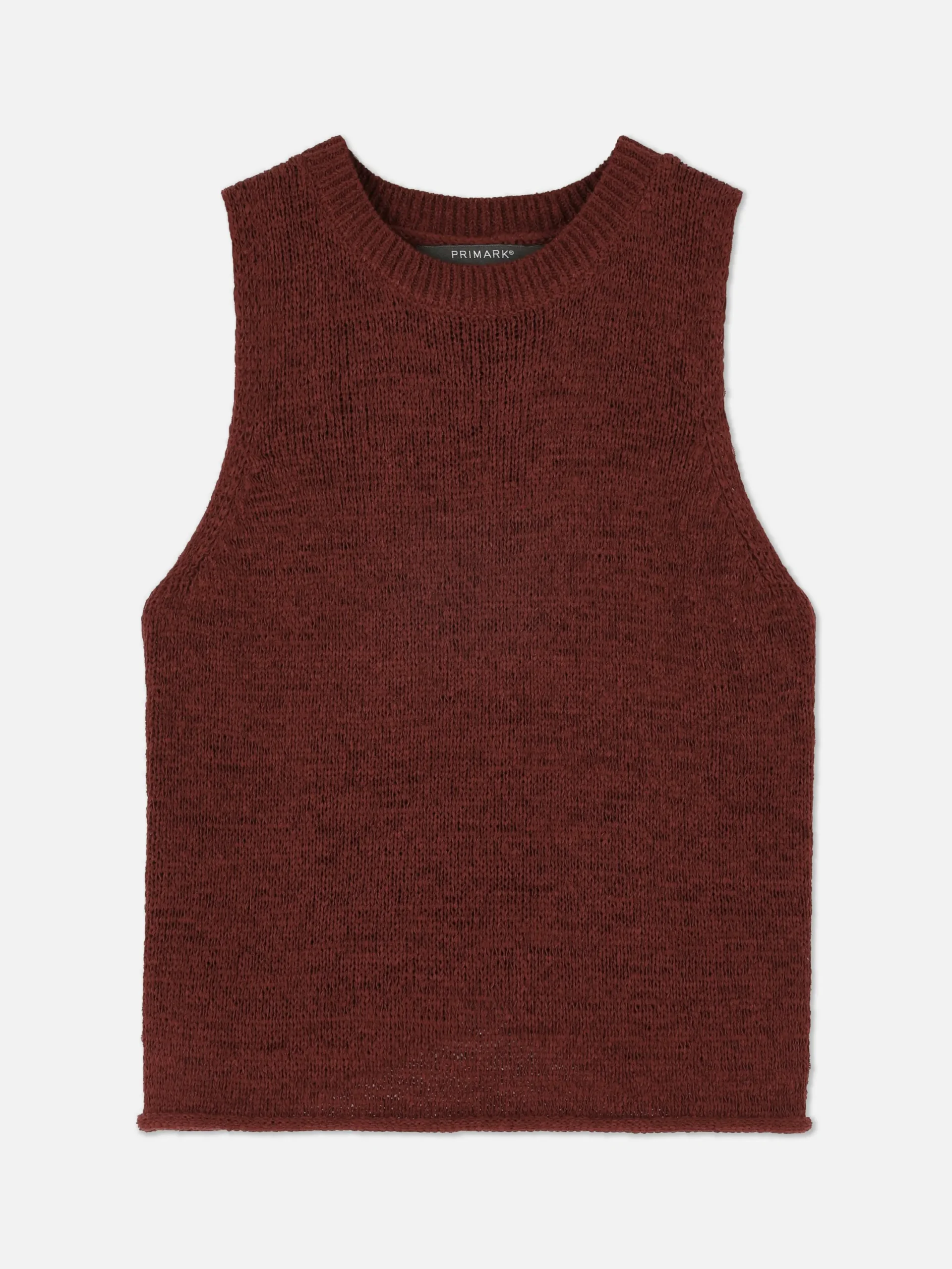 Mujer Primark Tops Y Camisetas|Camiseta Sin Mangas De Punto Con Bajo Sin Rematar