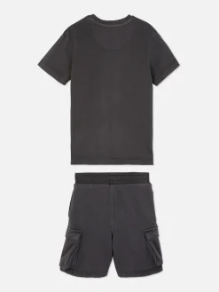 Niños Primark Conjuntos Y Sets|Camiseta Y Pantalones Cortos Cargo Para Niño Pequeño