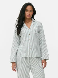 Mujer Primark Tops De Pijama|Camisón De Franela A Rayas