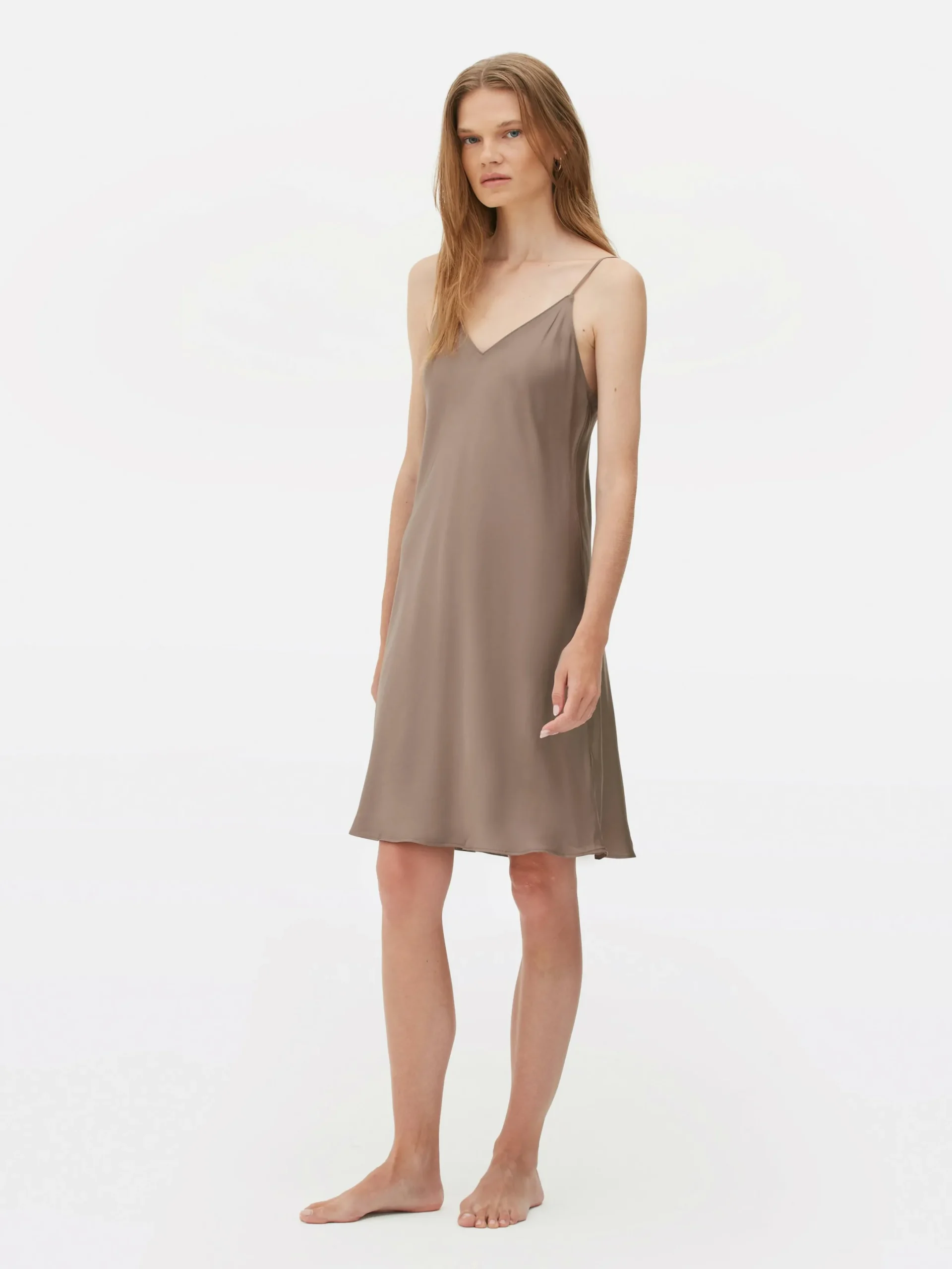 Mujer Primark Camisetas Interiores|Camisón De Satén Con Escote De Pico