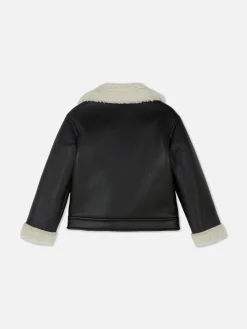 Niños Primark Abrigos Y Chaquetas|Cazadora Motera De Piel De Borrego Sintética