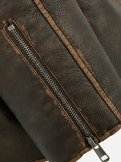 Mujer Primark Abrigos Y Chaquetas|Cazadora Motera Extragrande De Efecto Desgastado