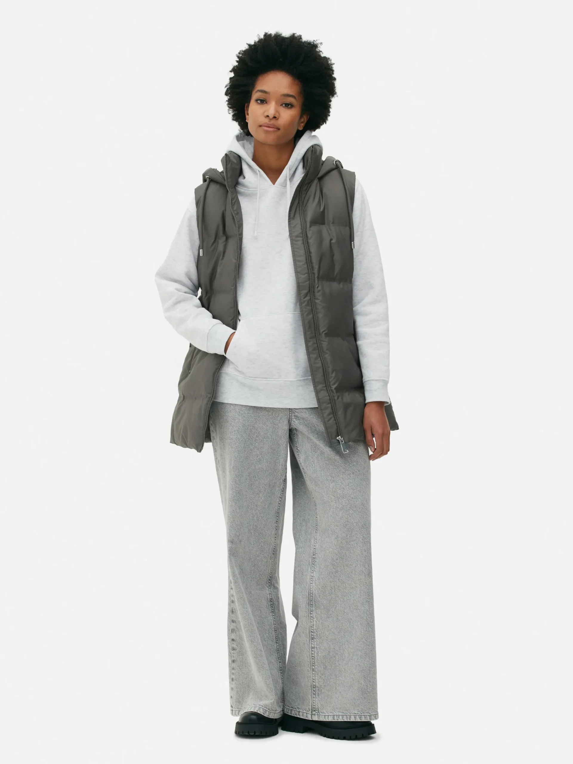 Mujer Primark Abrigos Y Chaquetas|Chaleco Acolchado Con Capucha