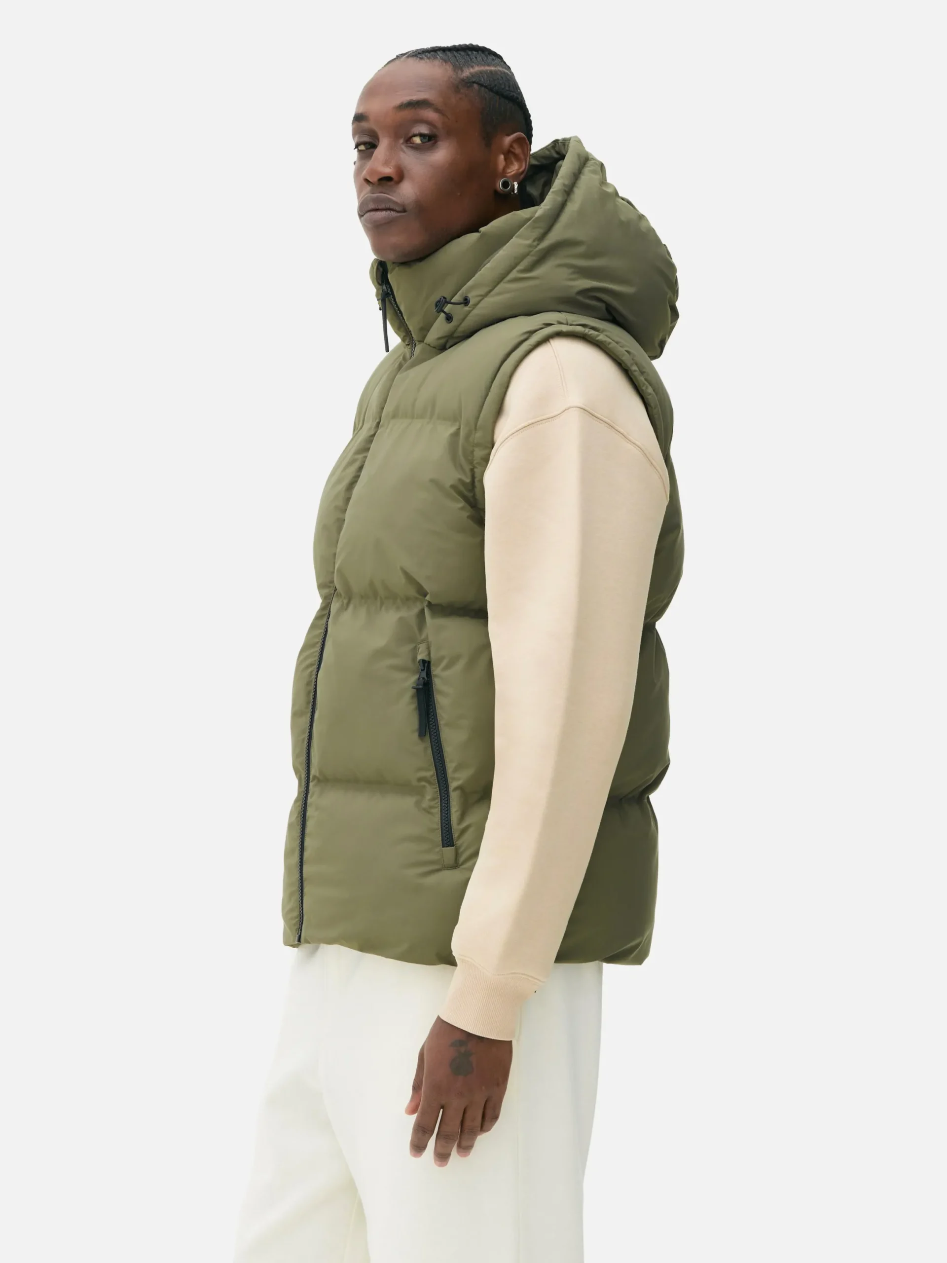 Hombre Primark Abrigos Y Chaquetas|Chaleco Acolchado Con Capucha